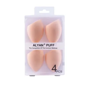 Set of 4 slanted makeup sponges in a box, soft beauty blenders for smooth contouring