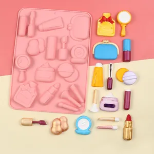 Molde de silicona 3D profesional tema maquillaje para decoración de pasteles y dulces