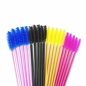 Professional set of colorful disposable mascara wands for eyelash extension grooming