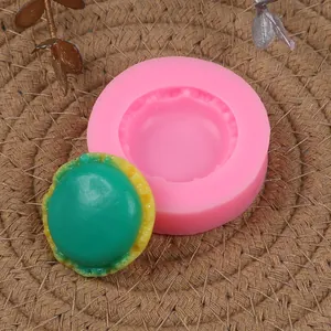 Macro-weergave van 3D macaron siliconen mal voor DIY handgemaakte zeep en klei