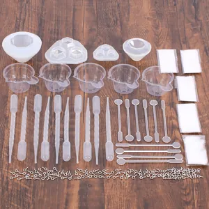 Kit profesional de 134 piezas de resina epoxi con moldes de silicona para joyas DIY