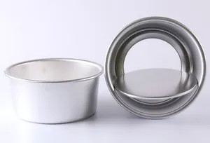 Detail van ronde aluminium cakevorm met losse bodem voor eenvoudig losmaken