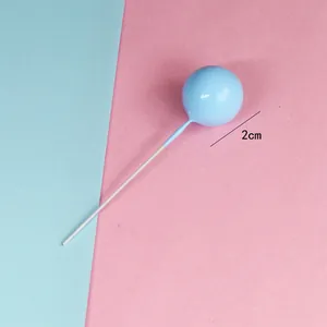 Light blue 2cm cake topper ball decoration for party and baking supplies