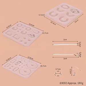 Detailed measurements for silicone earring molds and various metal jewelry findings