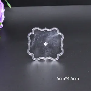 Clear plastic decorative base stand for figurine display, 5cmx4.5cm