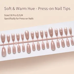 Faux Ongles à Coller Courts Œil de Chat Scintillant Rose Nude Mauve Kit de Manucure Élégant DIY Nail Art Pour Femmes