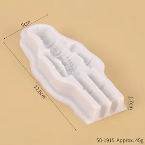 Vue détaillée du moule en silicone soldat casse-noisette avec annotations de taille