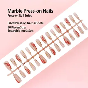Lange Kunstnagels Tips Kit Nude Roze Frans Strass Glitter Bloemen Luipaard Print Valse Nagels Voor Vrouwen Schoonheid