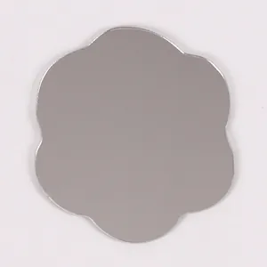 Scalloped flower shaped reflective mirror piece for DIY resin mold and makeup mirror craft