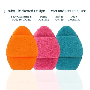 XXL Extra Large Thicker Facial Cleansing Sponge Glove Polyurethane Deep Cleaning Bath Sponge Honeycomb Texture Makeup Remover Puff