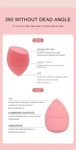 Detailed functional guide for using oblique cut and droplet makeup sponges for face
