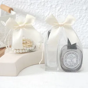 Bowknot Transparent Organza Jewelry Storage Bag Exquisite Mesh Drawstring Pouch For Ring Earring Cosmetic Gift Packaging Pouch
