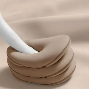 Close-up of a thick, soft cushion puff showing its high elasticity and texture