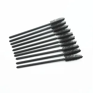 Disposable black eyelash brushes for professional makeup and lash extensions set