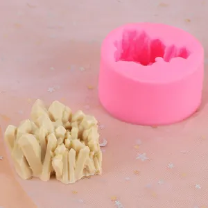 Close-up detail of pink silicone mold and finished crystal cluster resin result