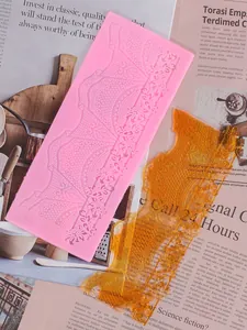 Intricate floral lace silicone mold for sugarcraft and cake decorating.