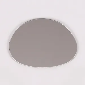 Close-up of a smooth oval mirror piece for DIY resin makeup mirror molds