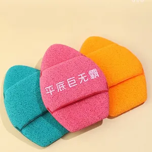 Professional XXL oversized thickened glove-style facial cleansing sponges in pink, orange, and blue