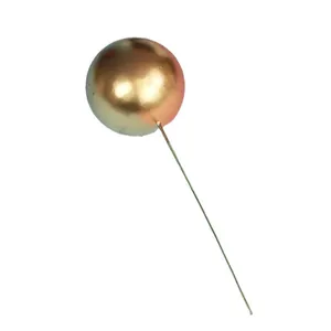 Elegant metallic gold gradient ball cake topper insert for festive party baking decoration