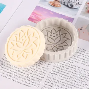 Detailed lotus flower silicone mold for DIY aromatherapy candles and soap crafts