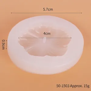Detaillierte Ansicht der Sonnenblumen-Silikonform für Harzschmuck mit Größenangaben