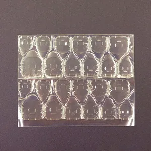 Sheet of 12 transparent double-sided jelly glue adhesive stickers for press-on nails
