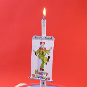 Creative Clown Heart Balloon Surprise Party Cake Candle Paraffin Wax Happy Birthday Candle For Birthday Cake Decoration