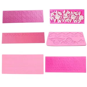 Silicone Fondant Lace Mat Cake Decoration Mold Floral Rose Relief DIY Baking Tool Chocolate Gumpaste Border Decor Mold