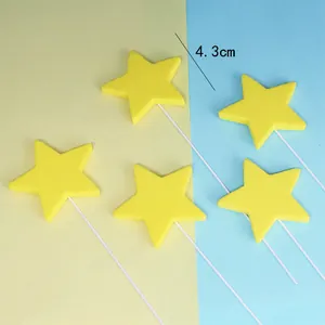 Adornos de espuma de estrella amarilla para tartas con marcado de dimensiones