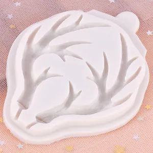 Molde de silicona blanco de asta de renne para manualidades de resina y decoración de pasteles.