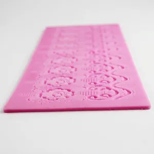 Pink silicone fondant lace mat mold for cake DIY decoration