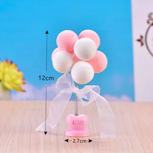 Cute pink and white balloon cluster cake topper ornament for birthday party decorations