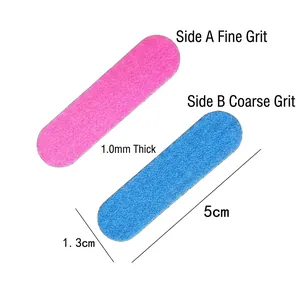 Professional mini double-sided nail file set with fine and coarse grit surfaces 5cm