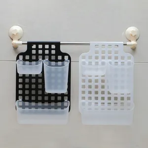 Multifunctional hanging grid storage organizer for kitchen and bathroom supplies