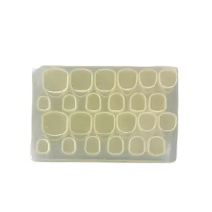 24pcs transparent double-sided jelly glue adhesive tabs for press-on nail tips