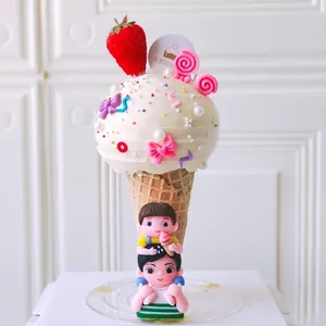 Ice Cream Theme Cake Stand Support Kit With 9cm Gasket Plastic Piling Bracket For Birthday Father's Day Baking Decoration