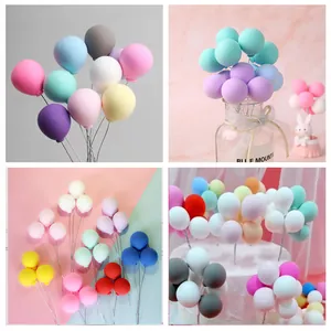 Handmade Polymer Clay Balloon Cake Topper Macaron Color Birthday Baking Ornament Wedding Party Cake Decoration Accessories