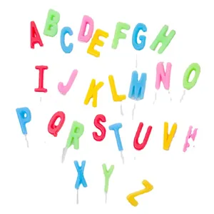 Juego de 26 coloridas velas de cumpleaños con el alfabeto A-Z para decorar tartas