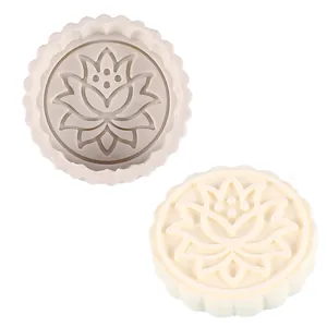 Exquisite lotus pattern mooncake silicone mold for DIY aromatherapy candles and handmade soap