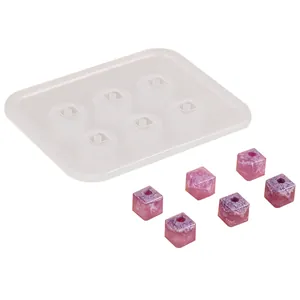 6-vaks vierkante kubus hars siliconen mal voor DIY-sieraden maken en kristal epoxy ambachten