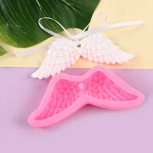 Detailed angel wings silicone mold for fondant baking chocolate cake and soap making