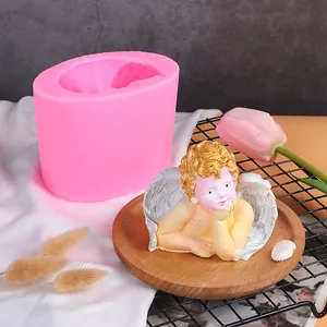 Detailed macro view of an angel silicone mold for fondant baking and DIY soap making