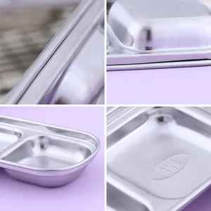 Detailed macro view of SUS 304 stainless steel seasoning dish with premium polished finish