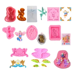 Angel Wings Silicone Mold Cherub Fairy Chocolate Fondant Cake Decorating Tools Handcrafted Soap Molds Baking Accessories Kitchen DIY Crafts