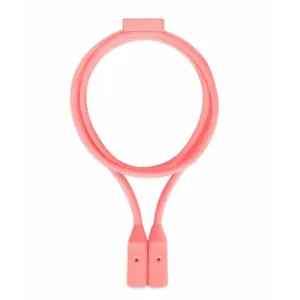Pink magnetic silicone strap anti-lost neck cable for wireless earbuds and earphones