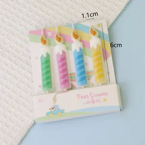 Lot de 4 bougies d'anniversaire colorées Four Seasons pour décoration de gâteaux