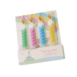 Bougies d'anniversaire colorées thème Quatre Saisons pour décorations de gâteaux