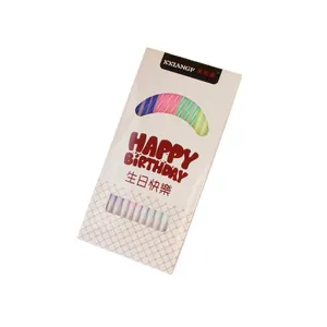 Colorful spiral birthday candles 12pcs set for cake decoration party supplies