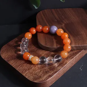 Neuer Chinesischer Stil Natürliches Kristallperlen Armband Mit Strass Zwischenstück Ethnisch Retro Sonnenstein Aquamarin Amethyst Schmuck