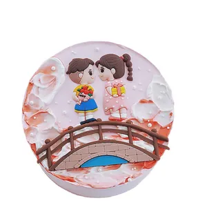 Romantic magpie bridge couple cake topper for Valentine's Day and birthday party